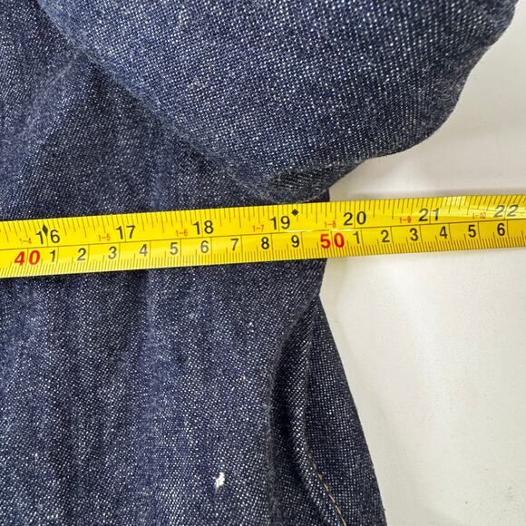 Vintage Old Navy 2001 Denim Trench Coat Womens Large  Blue Duster Y2K RARE - Picture 7 of 10